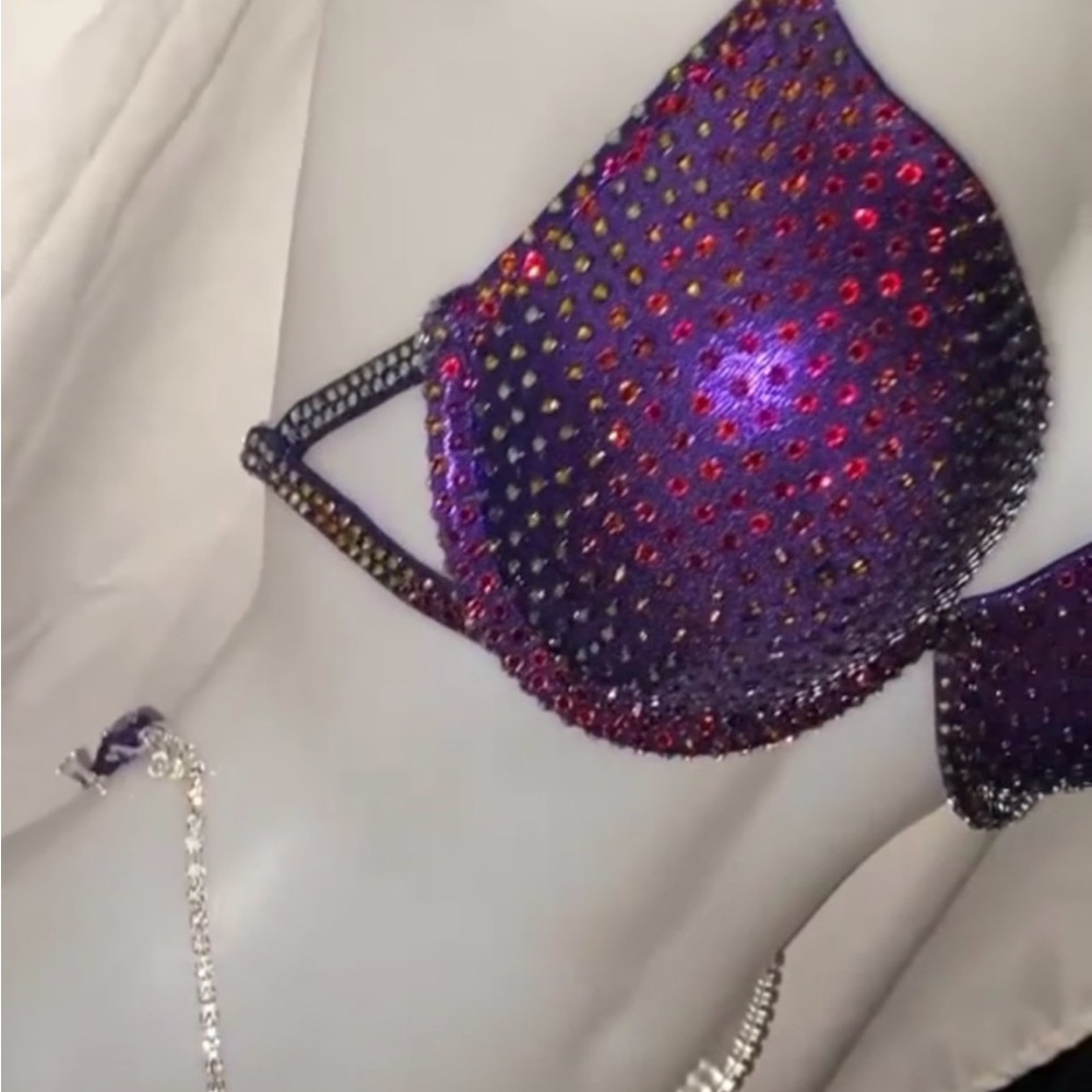 Purple wellness competition bikini